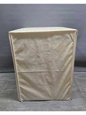 Başak Ev Tekstili Krem Çiçek Desenli Polyester Kumaş Çamaşır Makinesi Örtüsü – Leke Tutmaz, Su Geçirmez Modern Tasarım
