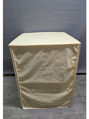 Başak Ev Tekstili Krem Çiçek Desenli Polyester Kumaş Çamaşır Makinesi Örtüsü – Leke Tutmaz, Su Geçirmez Modern Tasarım