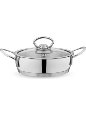 Mini Çelik Tencere Seti, 16CM, 2 Parça, Dayanıklı ve Şık Tasarım