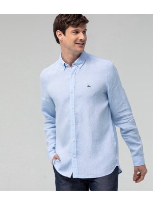 Lacoste Erkek Regular Fit Düğmeli Yaka Keten Gömlek