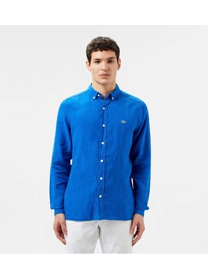 Lacoste Erkek Regular Fit Düğmeli Yaka Keten Gömlek