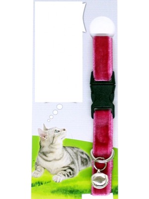 Derin Stok Kadife Dokulu Ayarlanabilir Çıngıraklı Kedi Tasması