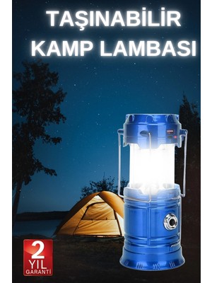 Derin Stok Büyük Boy Güneş Enerjili Kamp Feneri Işıldak Lamba USB Şarjlı