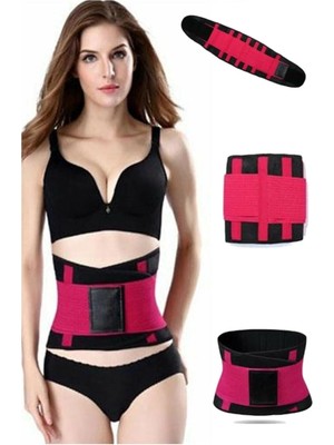 Derin Stok Hot Belt Termal Sauna Kemer Unisex Terletme Korsesi (Pembe-Siyah)