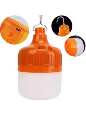 Derin Stok Ledx LN-OR100G 100 Watt Type-C Şarjlı Taşınabilir Asma Kancalı Kamp Çadır Lambası 6500K 1200MAH 3 M