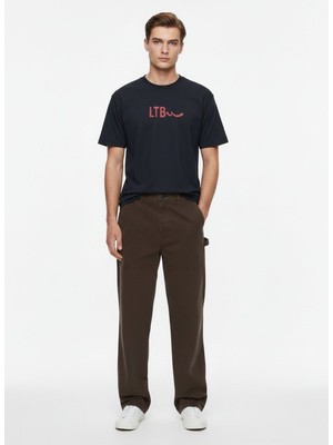 LTB Slogan Baskılı Basic Lacivert T-Shırt