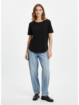 LTB Bisiklet Yaka Relaxed Fit Siyah T-Shırt