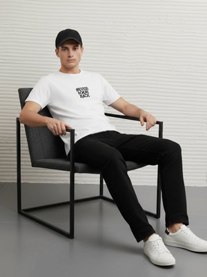 LTB Minimal Baskılı Relaxed Beyaz T-Shırt