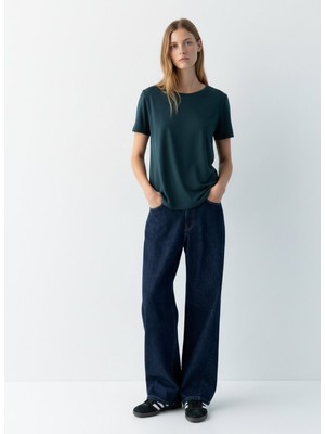 LTB Bisiklet Yaka Relaxed Fit Yeşil T-Shırt