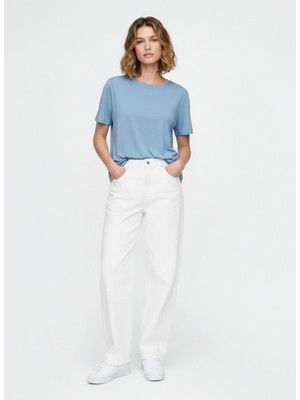 LTB Bisiklet Yaka Relaxed Fit Mavi T-Shırt