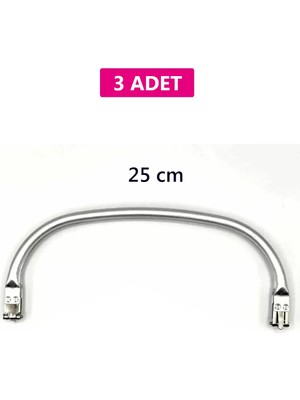 Marsilyan Gizli Metal Mango Çanta Bursu – 3 Adet - 25 cm - Metal Çanta Aparatı Çanta Aksesuarı