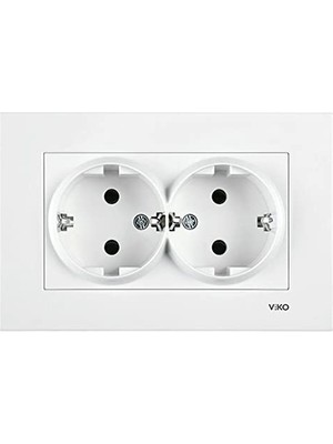 Viko Beyaz 2li Sıva Altı Elektrik Prizi Çerçeveli Modern Tasarım Özellikleriyle