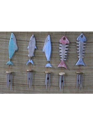 Eco Lounge Ahşap Balıklı Metal Çan