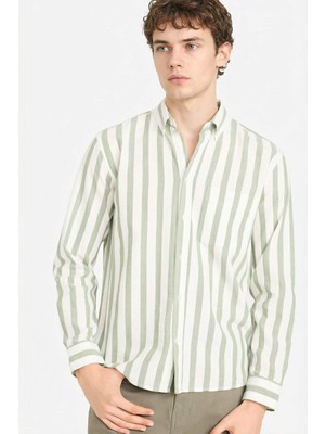 DeFacto %100 Pamuk Çizgili Gömlek D6114AX26SP