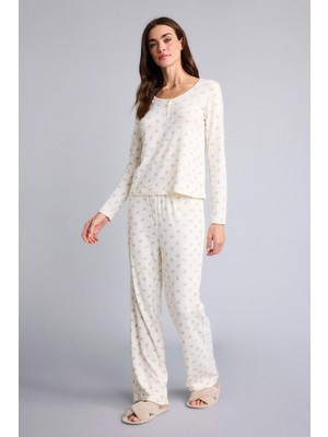 DeFacto Pijama Takımı Desenli Üst Alt G7684AX26SP