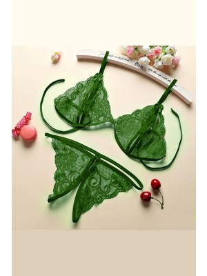 Esranın Dünyası Kadın Yeşil Dantelli Sütyen Külot Takımı RSPER34-ESRDNS