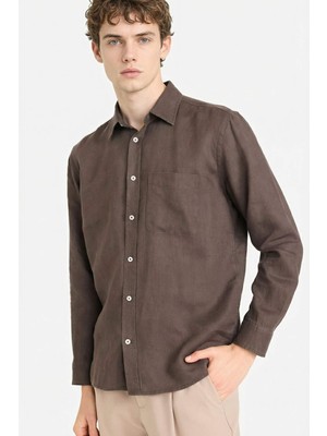 DeFacto %100 Keten Gömlek G0788AX26SM