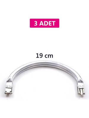 Marsilyan Gizli Metal Oval Çanta Bursu – 3 Adet - 19 cm - Metal Çanta Aparatı Çanta Aksesuarı
