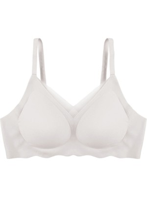 Koza İç Giyim Balensiz Lazer Dilim Detaylı Dekolte Çapraz Tüllü Dikişsiz Sütyen