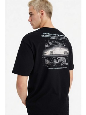 DeFacto %100 Pamuk Boxy Fit Baskılı Tişört F8126AX26SP