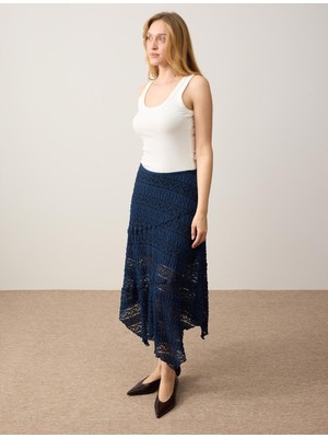 Jimmy Key  Lacivert Loose  Örme Etek