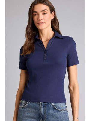 DeFacto Slim Fit Polo Yaka Fitilli Kaşkorse Tişört C6249AX26SP