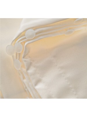 Taç Güneşlik Perde Pilesiz Krem Renk Saten Kumaş 180 x 240 cm Düz Desen