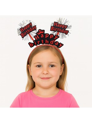 Marsilyan Doğum Günü Kutlaması Için Kırmızı Taç – Işıltılı Yazılı Parti Tacı