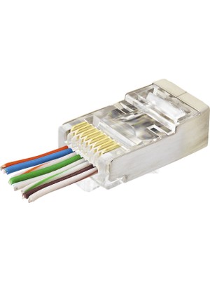 Marsilyan CAT6E Ez RJ45 Metal Konnektör 100 Adet Plastik Kutu - Şeffaf ND2423