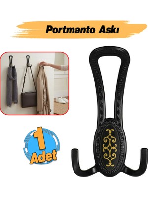 Lina Portmanto Vestiyer Duvar Askısı Metal Dolap Elbise Askılığı Mat Siyah Desenli Palmira Askı