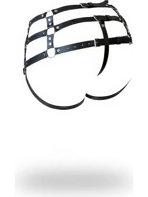 Marsilyan Siyah Tanga - Külot Çok Bantlı Toka Detaylı - BRF1207