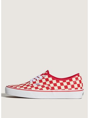 Vans VN000EGAR301 Authentic Kırmızı - Beyaz %100 Dokuma Kumaş Kadın Lifestyle Ayakkabı