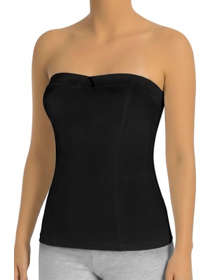 Öts Kadın Atlet Saten Detaylı Straplez (%96 Pamuk - %4 Elastan)