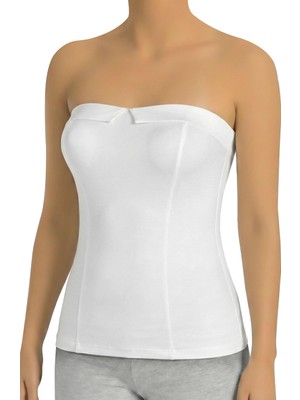 Öts Kadın Atlet Saten Detaylı Straplez (%96 Pamuk - %4 Elastan)