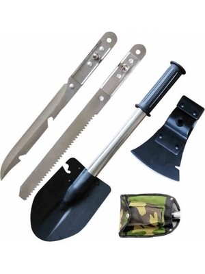 Derin Stok Için Kürek Balta Testere Takımı 4 Lü Set