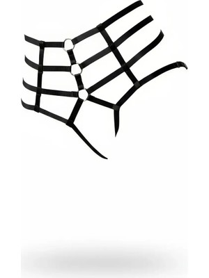 Marsilyan Siyah Tanga - Külot Yüksek Bel Halka Detaylı Bantlı - BRF1211