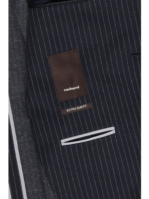 Cacharel Erkek Slim Fit Çizgili Ceket - Lacivert