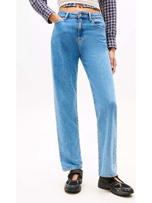 Tommy Hilfiger Kadın Mid Rise Slim Straight Jean Pantolon - Açık Mavi