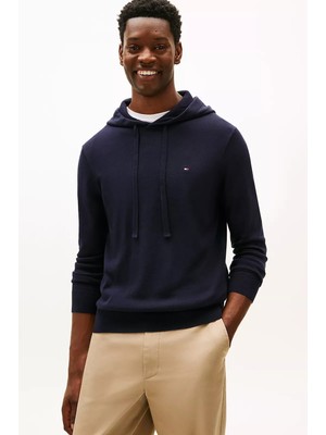 Tommy Hilfiger Erkek Kapüşonlu Pamuklu Sweatshirt - Lacivert