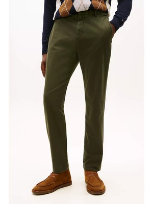 Tommy Hilfiger Erkek Beli Lastikli Örme Twill Pantolon - Haki Yeşili