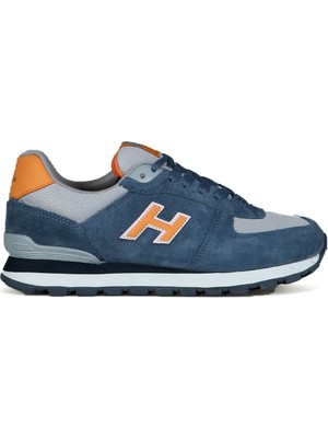 Hammer Jack Peru Hakiki Deri Kot Mavi-Turuncu Kadın Spor Ayakkabı