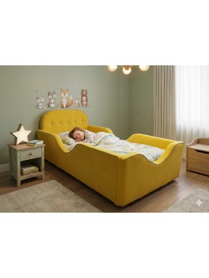 Puf Bebe Montessori 120 x 200 cm Mdf Çocuk Yatağı Yatak Dahildir