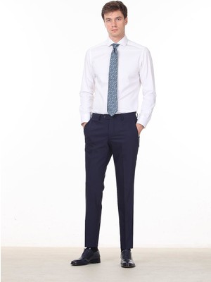 Ramsey Saks Modern Fit Klasik Yün Karışımlı Pantolon