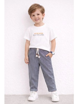 Çizgili Dokuma Pantolon Takımı