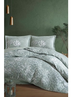 Clasy Ranforce %100 Pamuk Çift Kişilik Dört Mevsim Set Irma V1 Mint