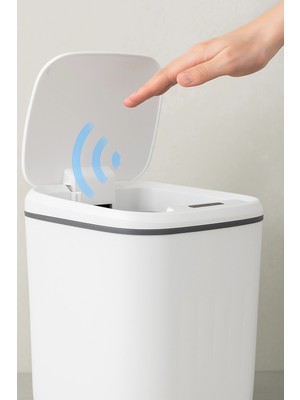 Akıllı Sensörlü Antibakteriyel Çöp Kovası 20 Lt Piller Kutuya Dahil