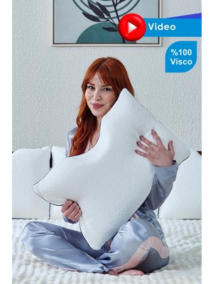 Bera Yatak Shoulder Yan Yatanlar Için Omuz Boşluklu Visco Yastık Horlama Yastığı Estetik Yastığı 60x40x14Cm
