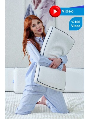 Bera Yatak Longplus Sensitive Uzun Boy Lüks Hava Kanallı Tasarım Ortopedik Visco Yastık 70x40x12Cm