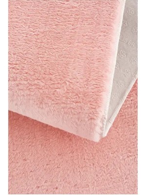 Balat Halı Raschel Carpet Yumuşak Peluş Halı 200 x 360 cm Pembe Düz Anti-Alerjik Yıkanabilir