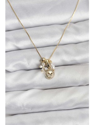 Marsilyan Gold Renk Pirinç Minimal Charmlı Kadın Kolye - TJ-BKO10796